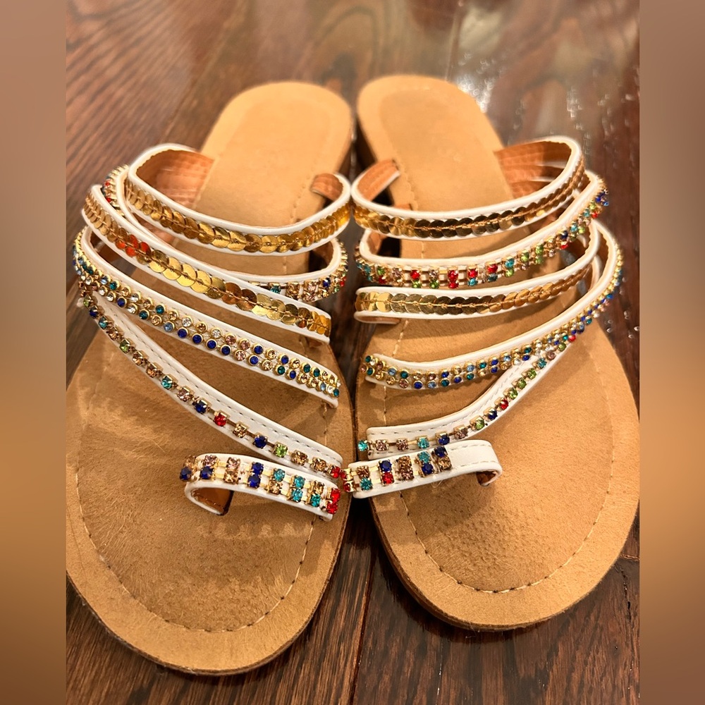 Multicolor Beaded Sandals